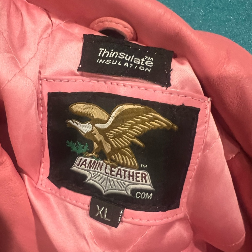 Chic Pink Kids Leather Jacket - Picture 2 of 9